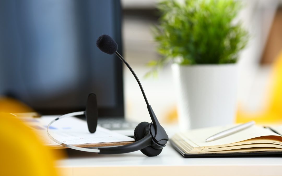 headset in front of a computer monitor - vetology support